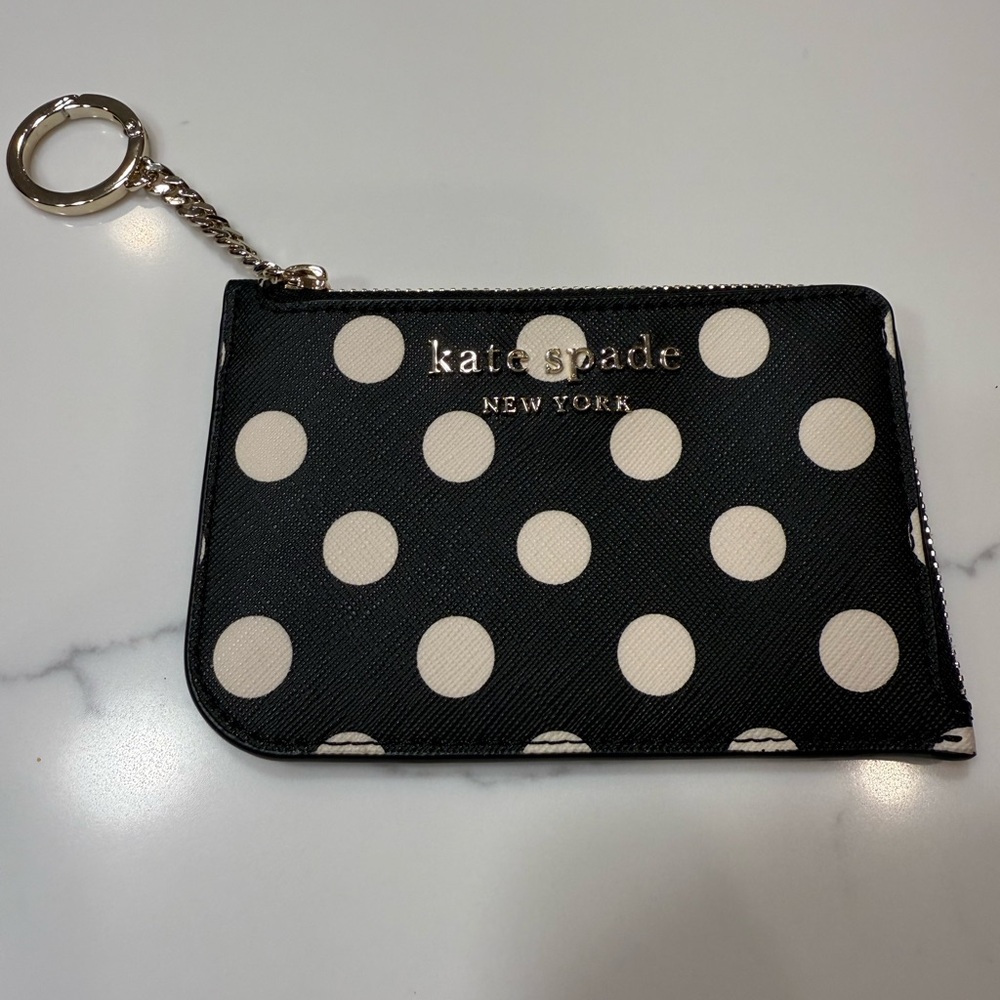 Kate Spade Black and White Polka Dot Coin Purse